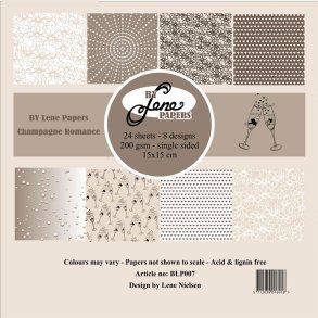 L�S BEM�RKNING Papirblok Rosa Romance BLP007 15x15cm BY LENE BESTILLINGSVARER