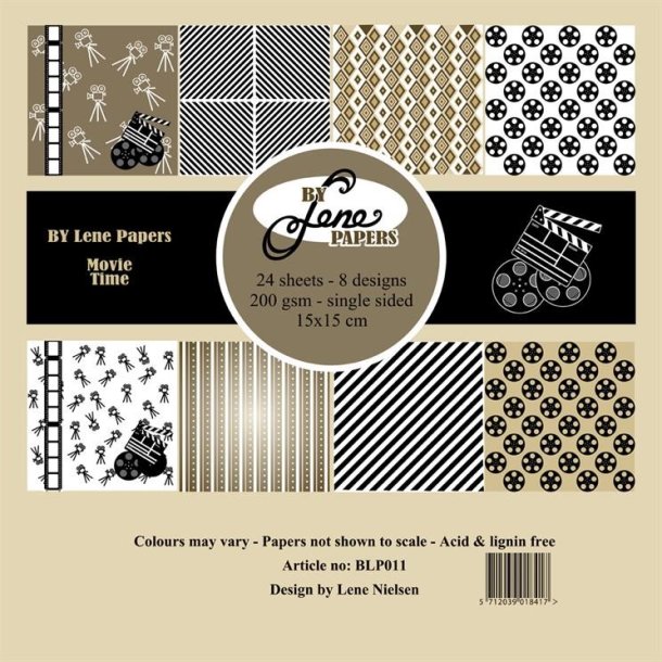 LS BESKRIVELSE Papirblok Movie time BLP011 15x15cm BY LENE BESTILLINGSVARE