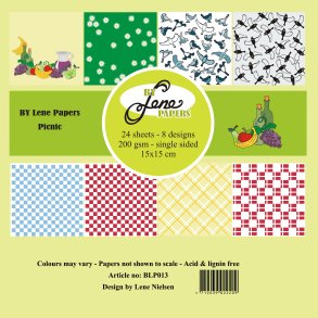 L�S BEM�RKNING Papirblok Picnic BLP013 15x15cm BY LENE BESTILLINGSVARER