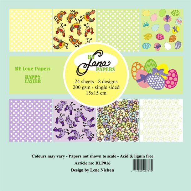 LS BEMRKNING Papirblok Happy Easter BLP016 15x15cm BY LENE BESTILLINGSVARER