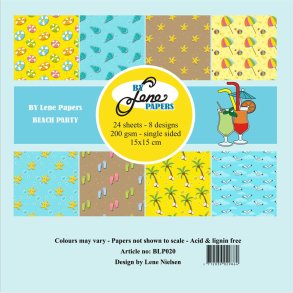 L�S BESKRIVELSE Papirblok Beach Party 15x15cm BLP020 BY LENE BESTILLINGSVARE