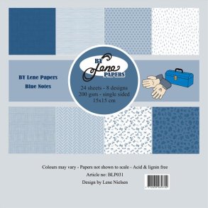 L�S BESKRIVELSE Papirblok Blue notes 15x15cm BLP031 BY LENE BESTILLINGSVARE