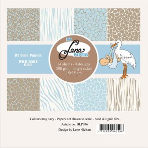 L�S BESKRIVELSE Papirblok Wild Baby - Blue 15x15cm BLP036 BY LENE BESTILLINGSVARE