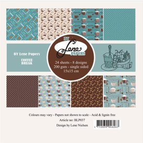 L�S BESKRIVELSE Papirblok Coffee Break 15x15cm BLP037 BY LENE BESTILLINGSVARE