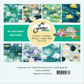 L�S BESKRIVELSE Papirblok Water Lilies BLP052 15x15cm BY LENE BESTILLINGSVARE