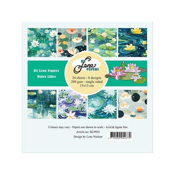 Papirblok Water Lilies BLP052 15x15cm BY LENE 