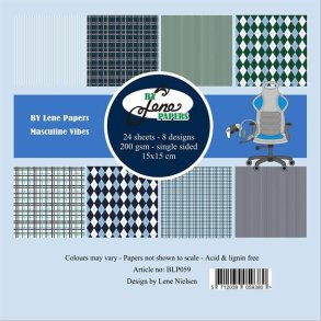 Papirblok Masculine Vibes BLP059 15x15cm BY LENE 