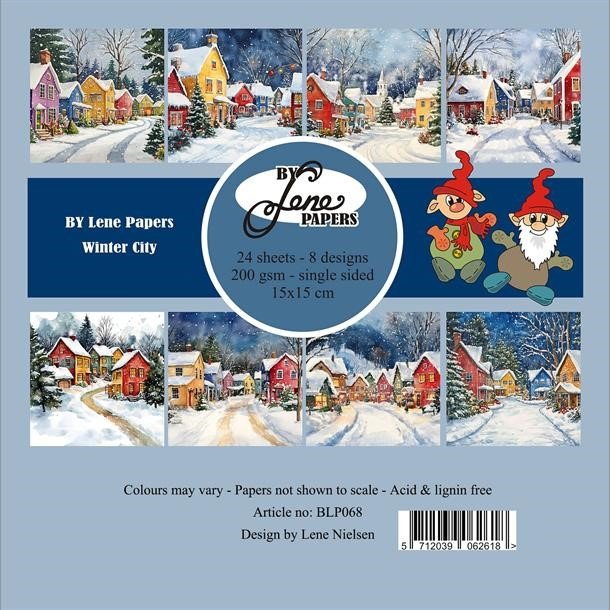 Papirblok Winter City BLP068 15x15cm BY LENE FORUDBESTILLING P LAGER D. 5/9 EFTERMIDDAG