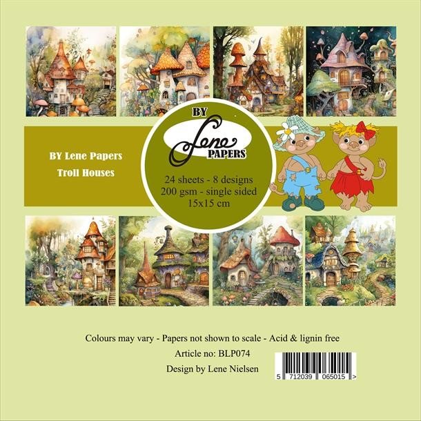 BY LENE papirblok Troll Houses 15x15cm BLP074 
