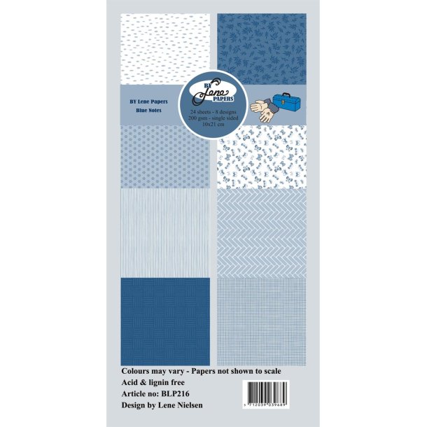 LS BESKRIVELSE Papirblok 10x21cm BLP216 Blue Notes BY LENE BESTILLINGSVARE