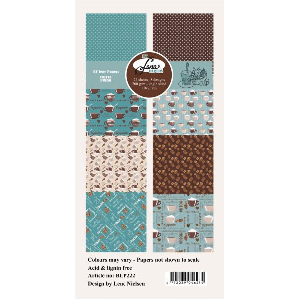 LS BESKRIVELSE Papirblok 10x21cm BLP222 Coffee Break BY LENE BESTILLINGSVARE