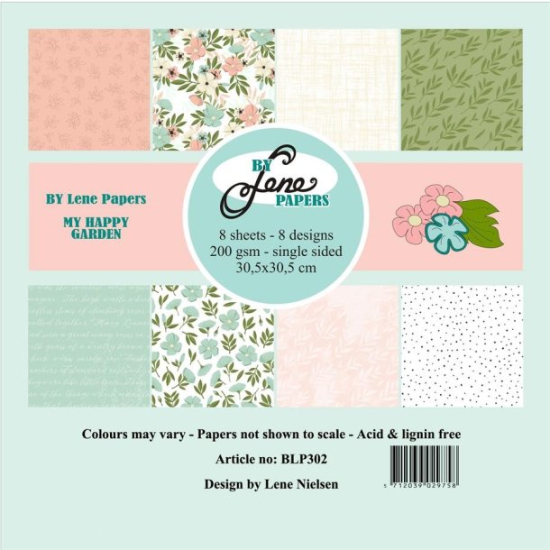 LS BESKRIVELSE Papirblok My Happy Garden BLP302 30,5x30,5cm BESTILLINGSVARE