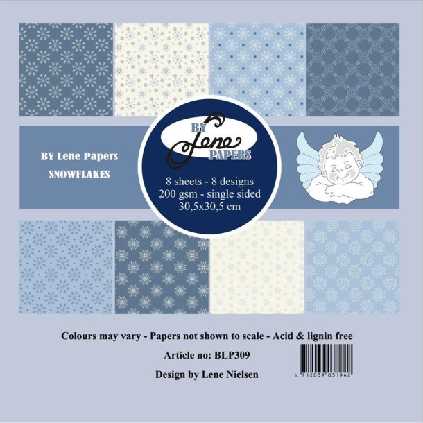 LS BESKRIVELSE Papirblok Snowflakes BLP309 30,5x30,5cm BESTILLINGSVARE