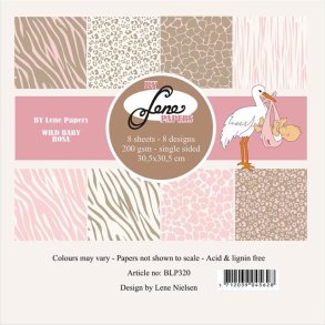 L�S BESKRIVELSE BY LENE Papir blok Wild baby - Rosa BLP320 12X12