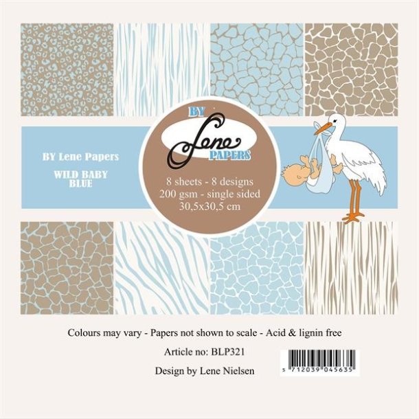 LS BESKRIVELSE BY LENE Wild baby - blue BLP321 12x12" BESTILLINGSVARE