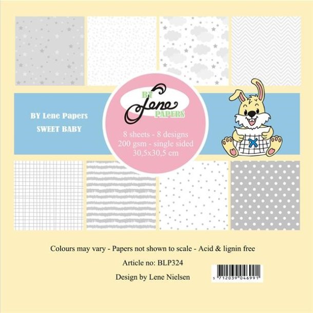 LS BESKRIVELSE BY LENE Papir blok Sweet Baby BLP324 12x12" BESTILLINGSVARE