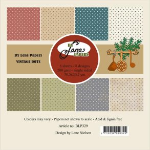 L�S BESKRIVELSE BY LENE Paperpad Vintage Dots BLP329 30,5x30,5cm BESTILLINGSVARE