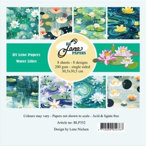 L�S BESKRIVELSE Papirblok Water Lilies BLP352 30,5x30,5cm BY LENE BESTILLINGSVARE