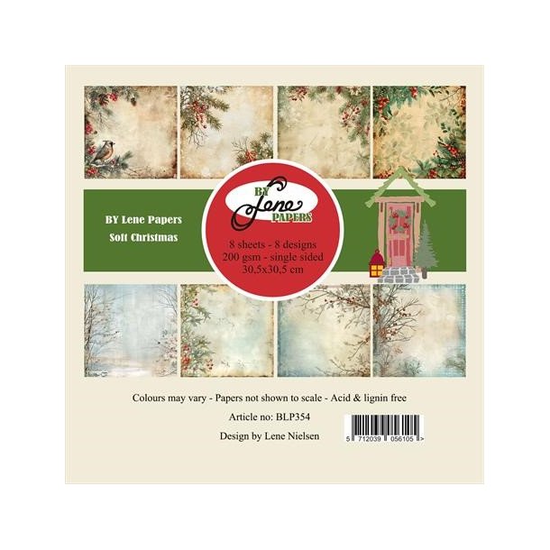 Papirblok Soft Christmas BLP354 30,5x30,5cm BY LENE 