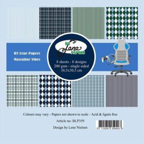 Papirblok Masculine Vibes BLP359 30,5x30,5cm BY LENE xxx