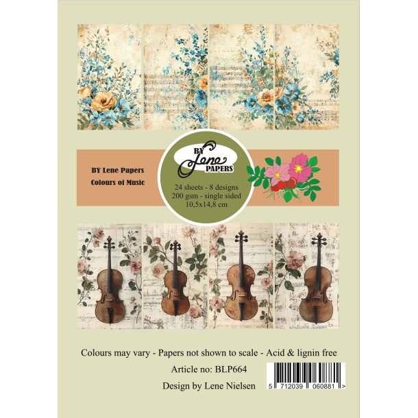 BY LENE papirblok Colours of Music A6 BLP664