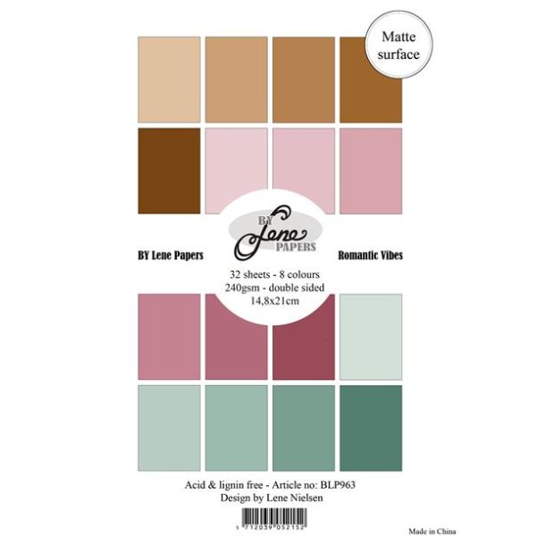 Papirblok Solid Colours - Romantic Vibes A5 BY LENE