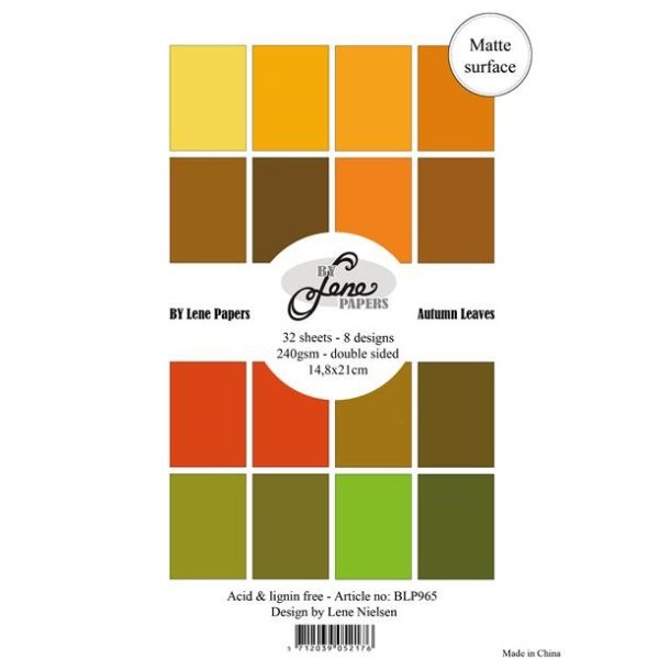 Papirblok Solid Colours Autumn Leaves BLP965 A5 32ark BY LENE 