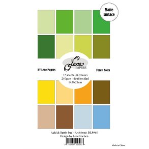 Papirblok Solid Colours Forest Notes BLP968 A5 32ark BY LENE