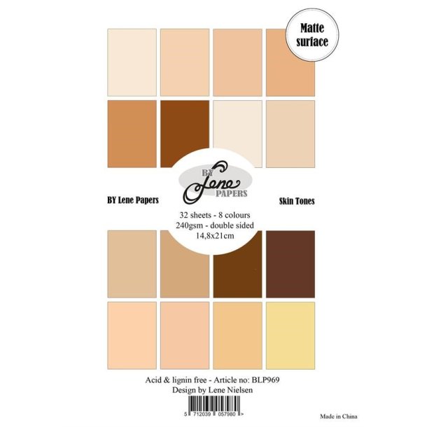 Papirblok Solid Colours Skin Tones BLP969 A5 32ark BY LENE 