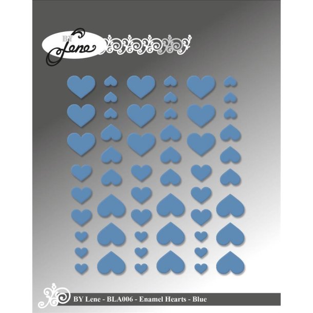 Enamel Hearts Blue 54stk BLA006 