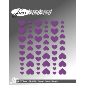 Enamel Hearts Purple 54stk BLA009