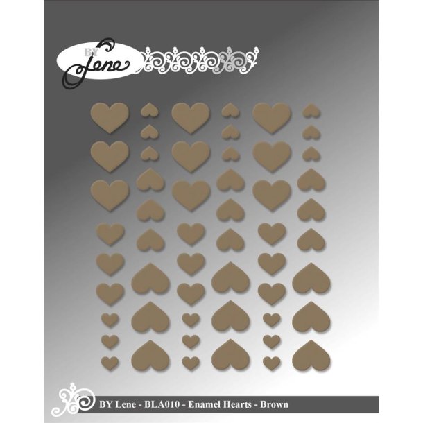 Enamel Hearts Brown 54stk BLA010 