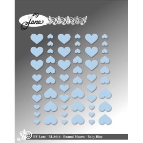 Enamel Hearts Baby Blue 54stk BLA014