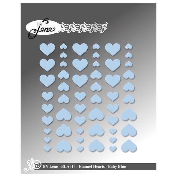 Enamel Hearts Baby Blue 54stk BLA014