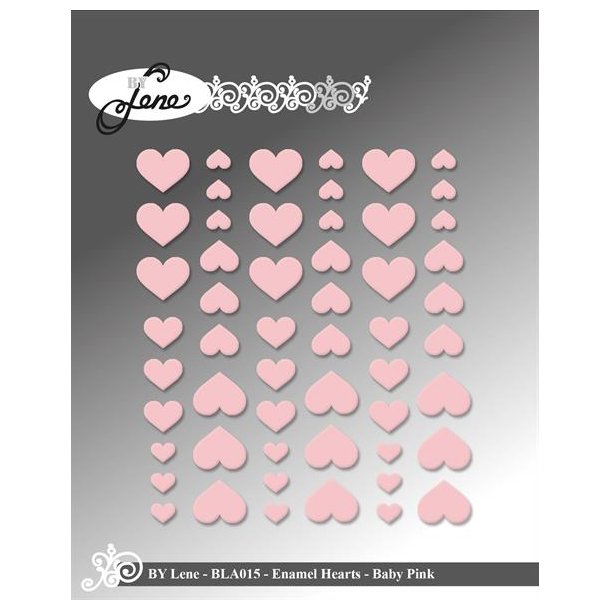 Enamel Hearts Baby Pink 54stk BLA015