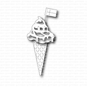 Gummiapan die Sommarglass med flagga