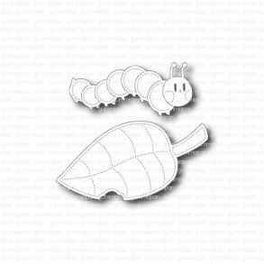 Gummiapan die Larv med blad D28