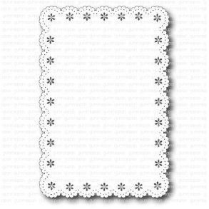 Gummiapan die Blommig Scallop Rektangel