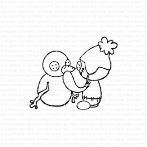 Gummiapan - gummistempel Lennart gör en snögubbe ST23