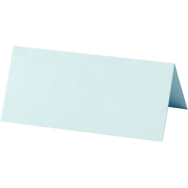 Bordkort, str. 9x4 cm, 220 g, lysebl, 20 stk.