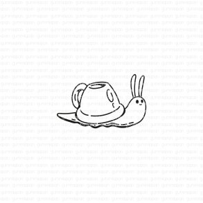 Gummiapan gummistempel Snigel med Kopp ST27