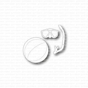 Gummiapan Die Snorkel och Badboll  