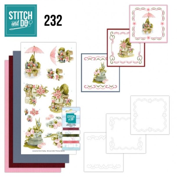 Stitch and do nr. 232  Flowers in Pot