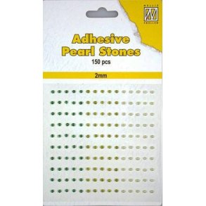 Halvperler selvklbende 2mm 150 stk Grnne Nuancer xxx