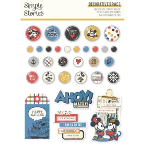 Say Cheese Classic Mouse Decorative Brads (23425)