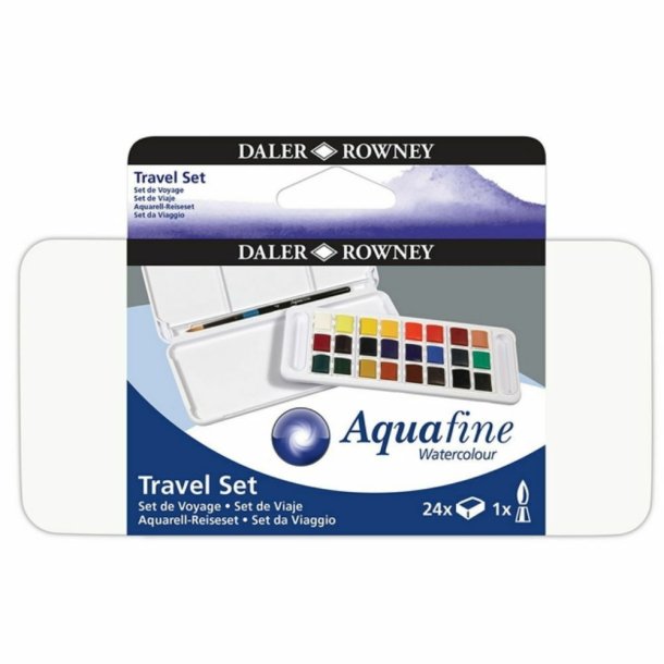 Aquafine watercolour st 24stk i ske med pensel