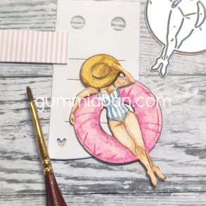 Die Gummiapan Kvinna p� Badring