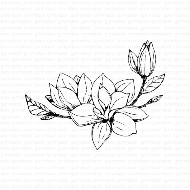 Gummistempel Magnolia gummiapan