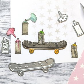 Die Skateboard & Sprayburkar gummiapan