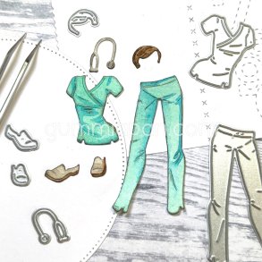 Die Sjuksk�terskekl�der till Amy gummiapan 